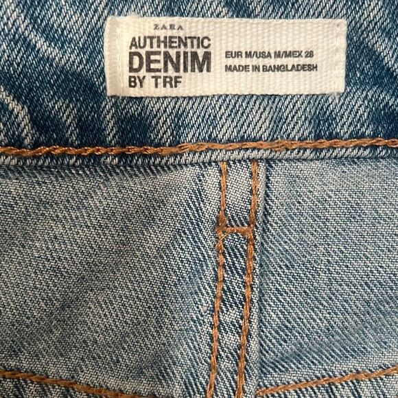 Zara Authentic Women's Side Stripe Raw Hem Denim Skirt - Picture 5 of 5